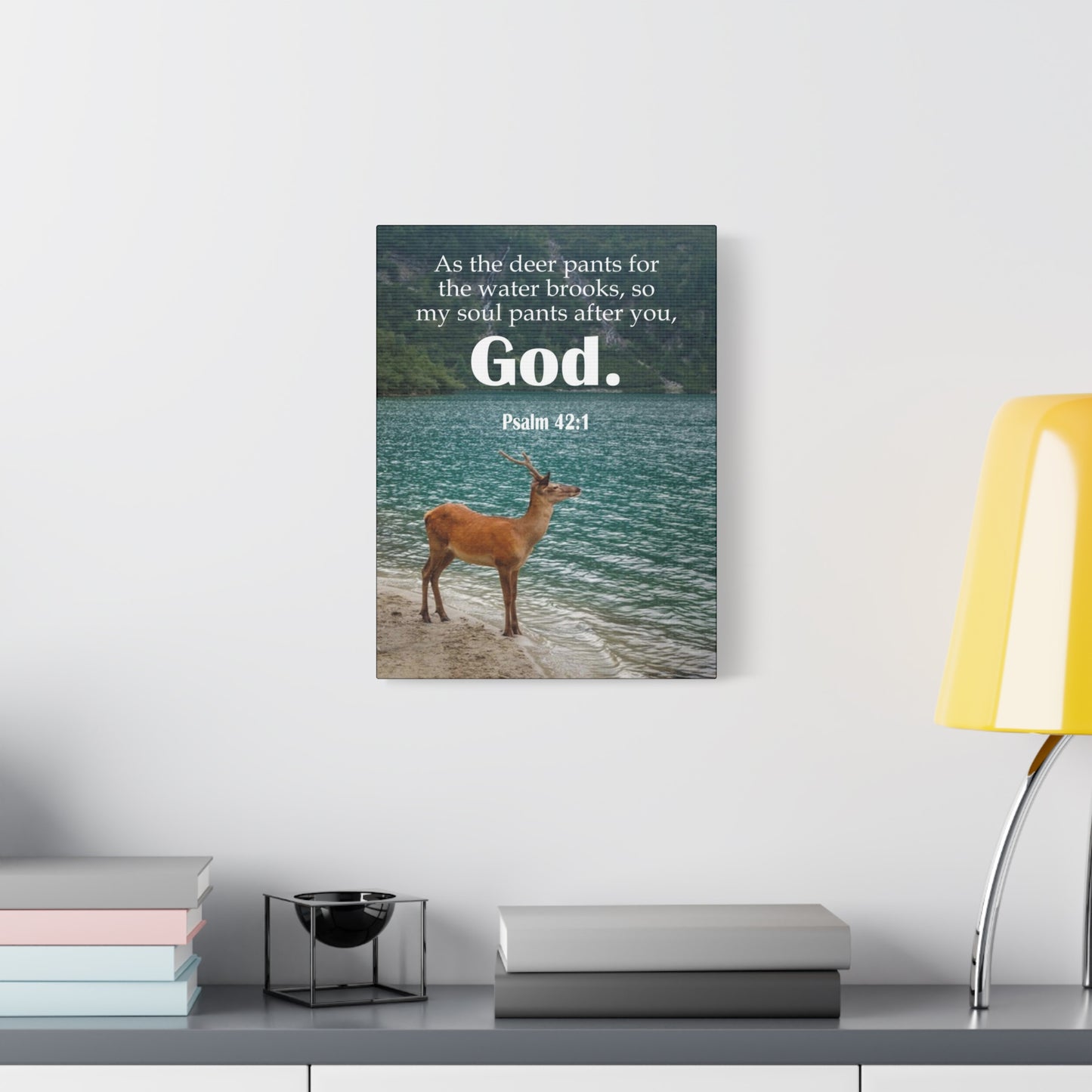 Scripture Canvas Soul Pants Psalm 42:1 Christian Wall Art Bible Verse Print Ready to Hang