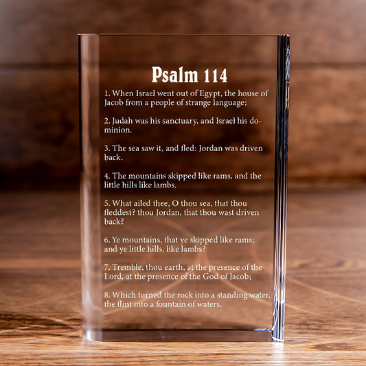 Psalm 114 Laser Engraved Crystal Book - Elegant Religious Gift for Devoted Believers Christian Gift-Express Your Love Gifts