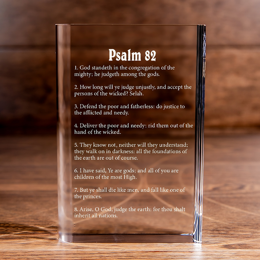 Psalm 82 Laser Engraved Crystal Book - Elegant Religious Gift for Devoted Believers Christian Gift-Express Your Love Gifts