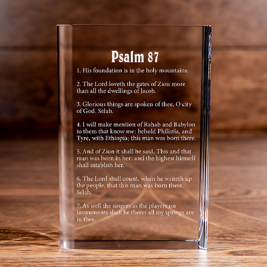 Psalm 87 Laser Engraved Crystal Book - Elegant Religious Gift for Devoted Believers Christian Gift-Express Your Love Gifts