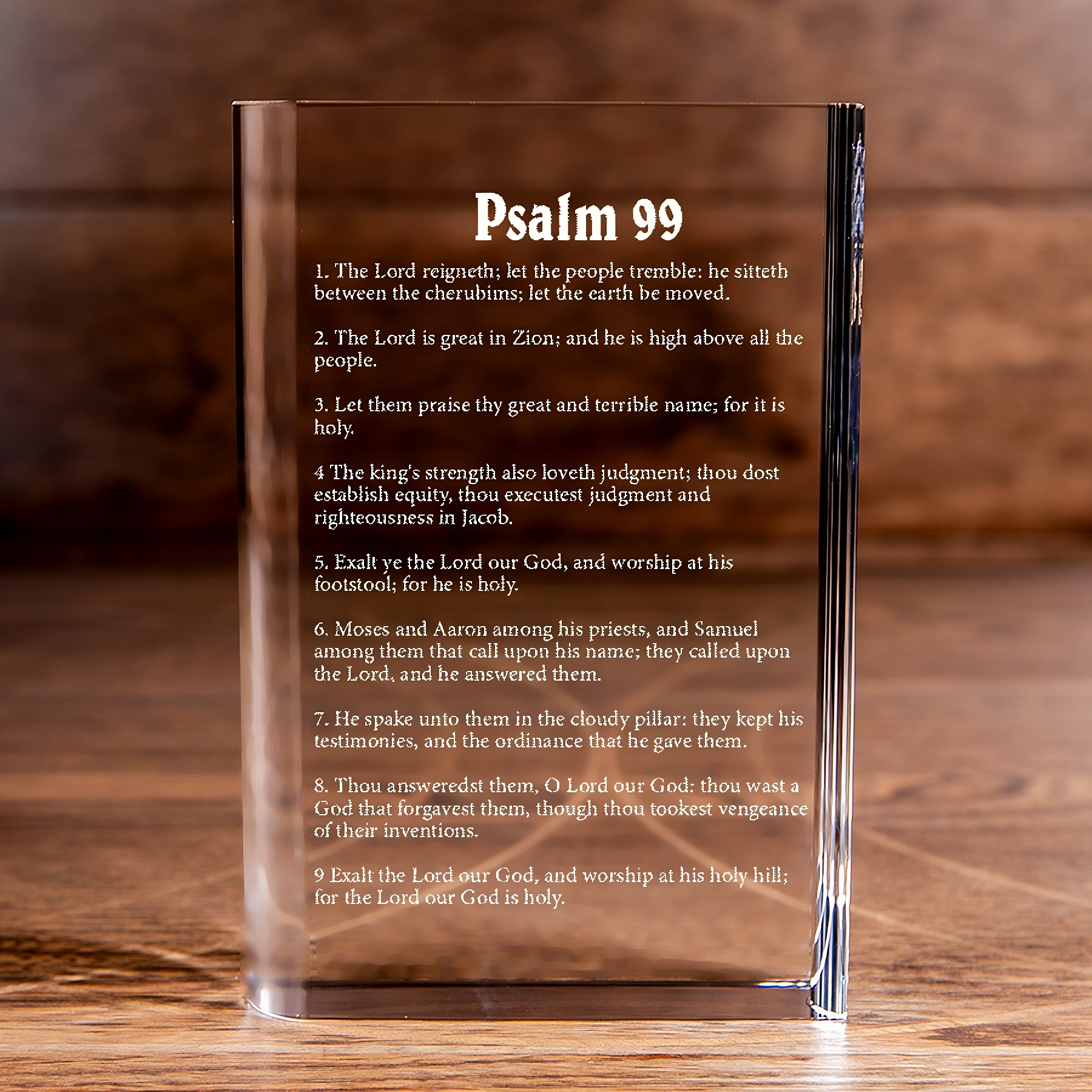 Psalm 99 Laser Engraved Crystal Book Elegant Religious Gift for Devoted Believers Christian Gift-Express Your Love Gifts