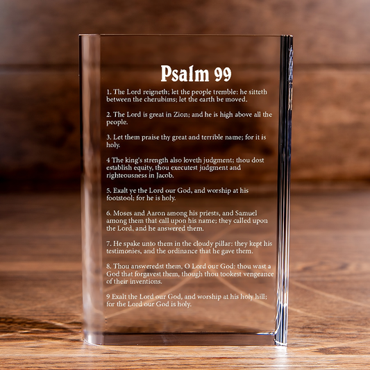 Psalm 99 Laser Engraved Crystal Book Elegant Religious Gift for Devoted Believers Christian Gift-Express Your Love Gifts