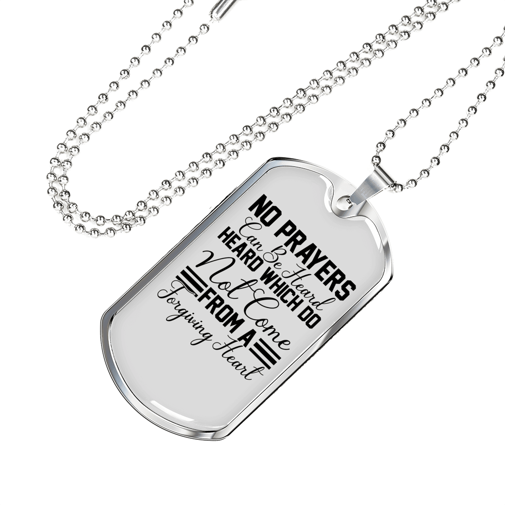 A Forgiving Heart Necklace Stainless Steel or 18k Gold Dog Tag 24" Chain-Express Your Love Gifts