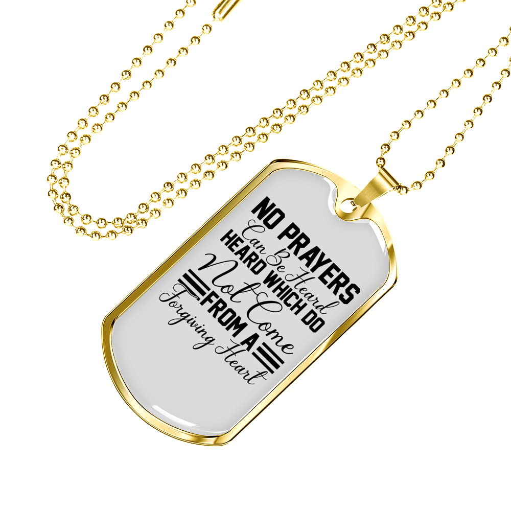A Forgiving Heart Necklace Stainless Steel or 18k Gold Dog Tag 24" Chain-Express Your Love Gifts