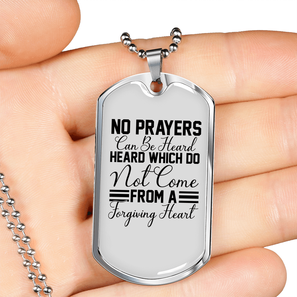 A Forgiving Heart Necklace Stainless Steel or 18k Gold Dog Tag 24" Chain-Express Your Love Gifts