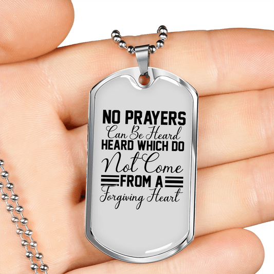 A Forgiving Heart Necklace Stainless Steel or 18k Gold Dog Tag 24" Chain-Express Your Love Gifts