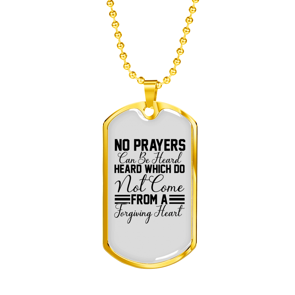 A Forgiving Heart Necklace Stainless Steel or 18k Gold Dog Tag 24" Chain-Express Your Love Gifts