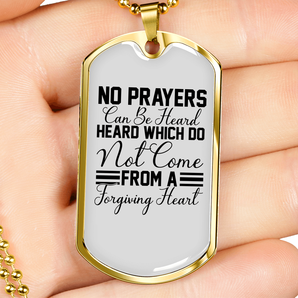 A Forgiving Heart Necklace Stainless Steel or 18k Gold Dog Tag 24" Chain-Express Your Love Gifts