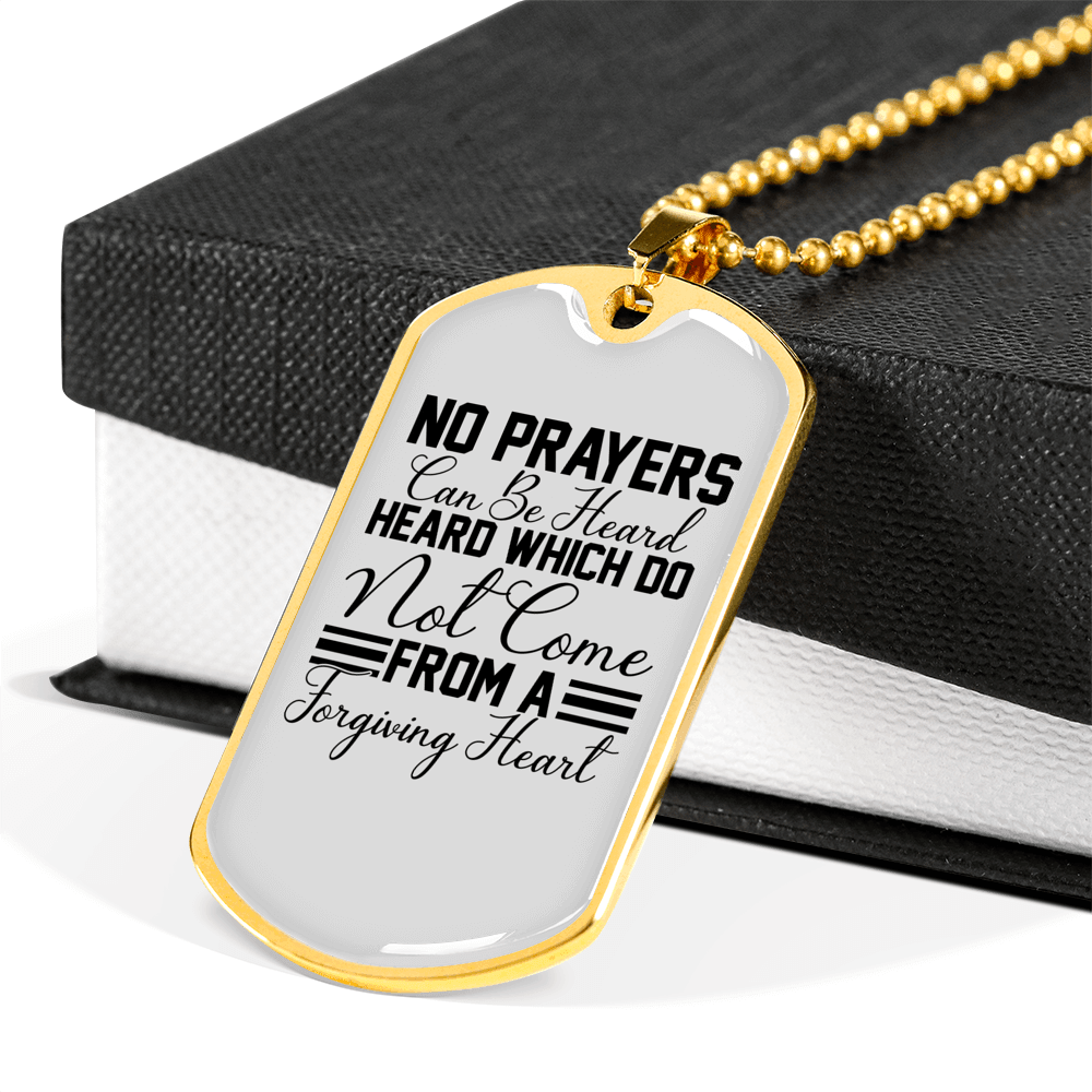 A Forgiving Heart Necklace Stainless Steel or 18k Gold Dog Tag 24" Chain-Express Your Love Gifts