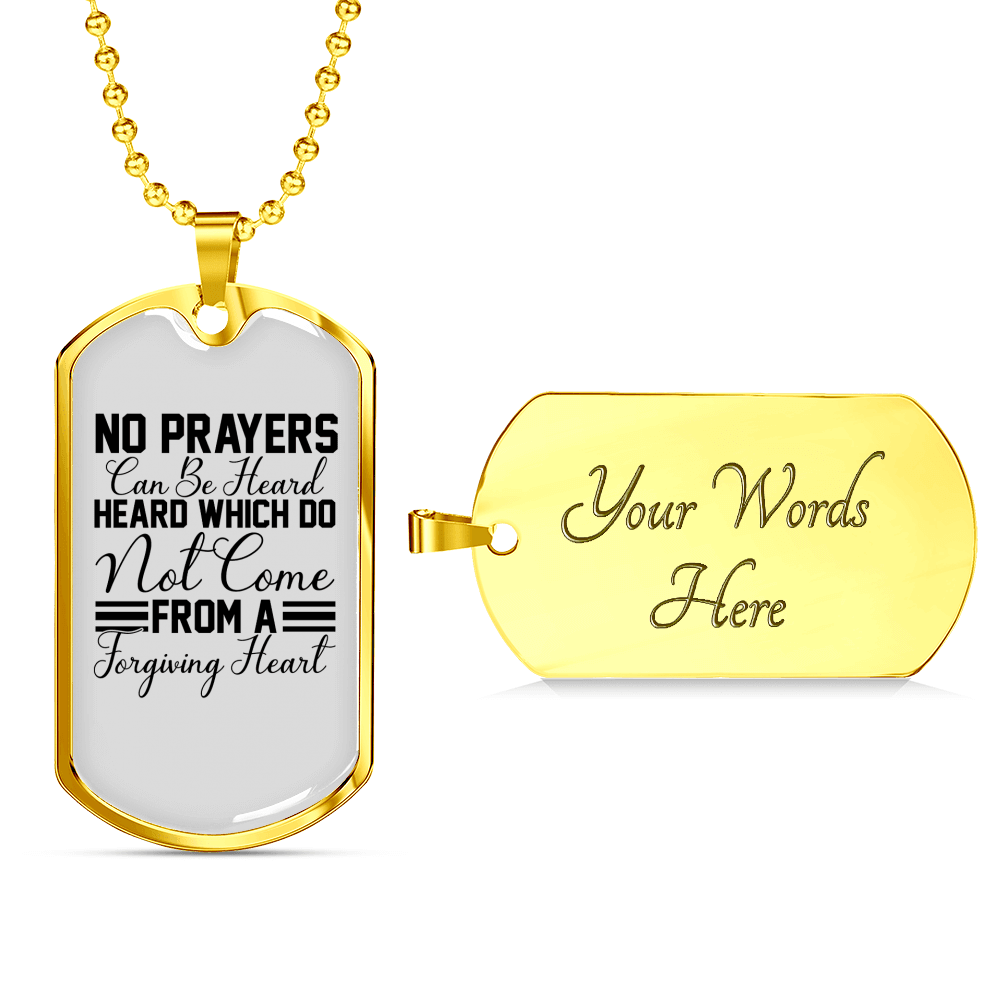 A Forgiving Heart Necklace Stainless Steel or 18k Gold Dog Tag 24" Chain-Express Your Love Gifts