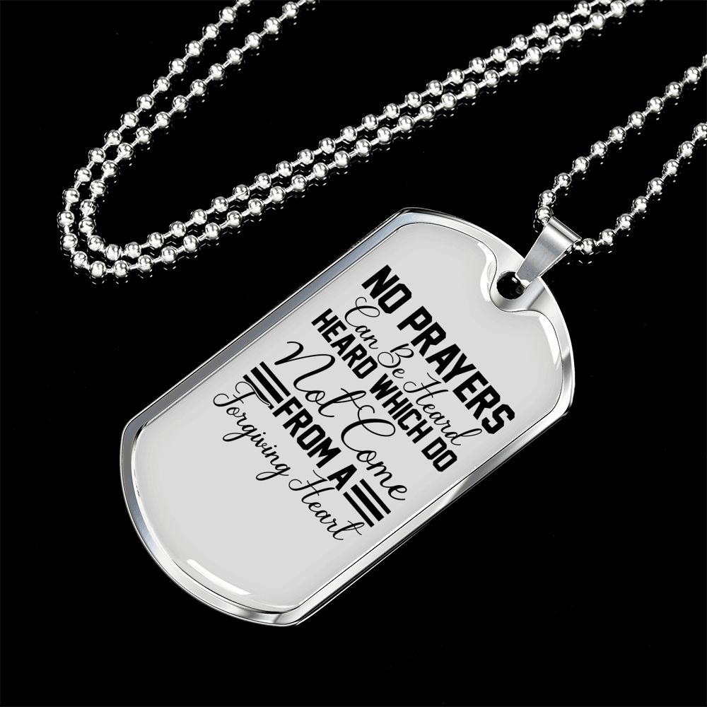 A Forgiving Heart Necklace Stainless Steel or 18k Gold Dog Tag 24" Chain-Express Your Love Gifts