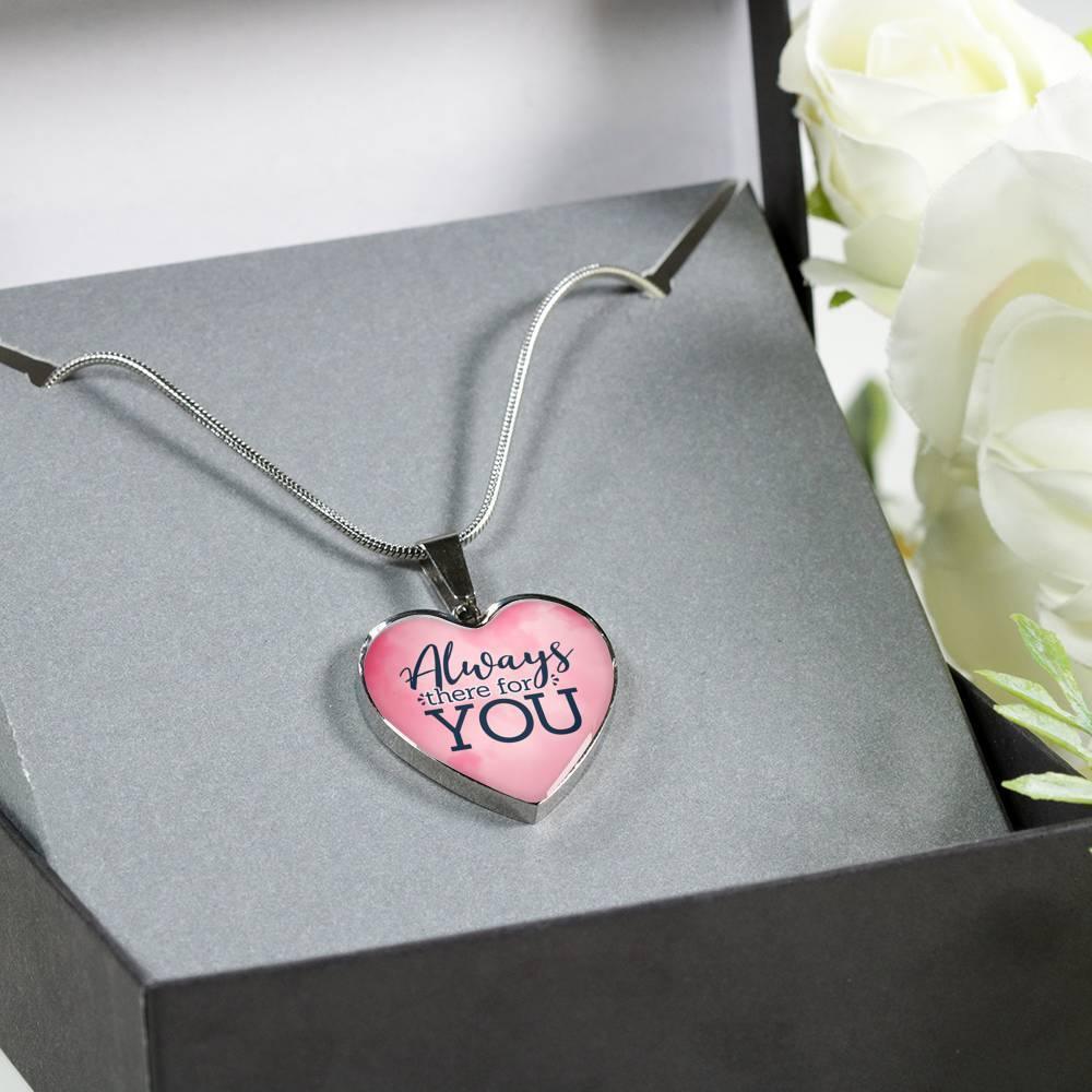Always There For You Faith Gear Heart Pendant Necklace