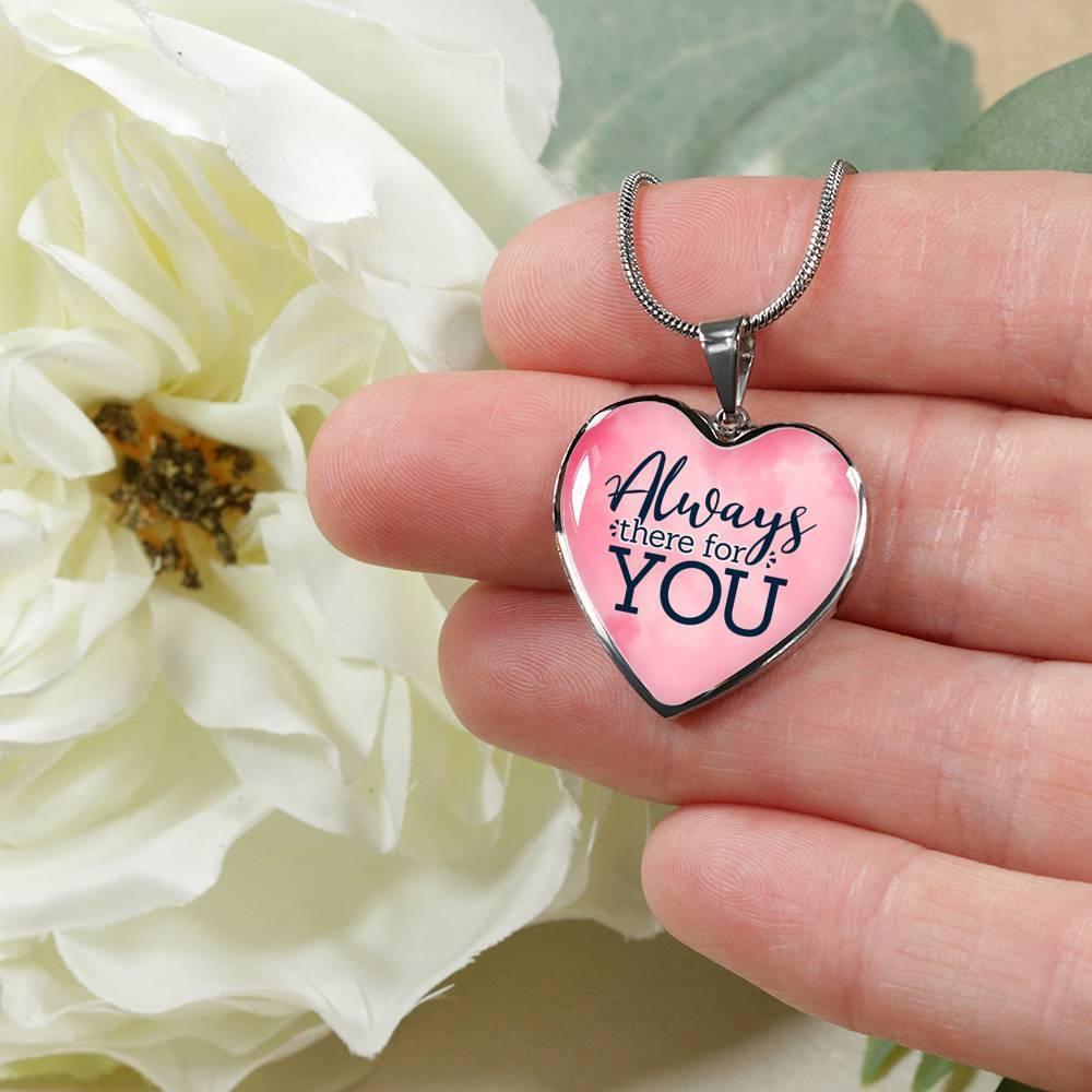 Always There For You Faith Gear Heart Pendant Necklace