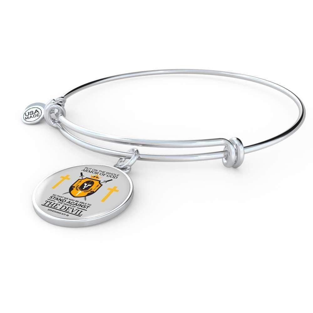 Armor Of God Ephesians 6:1118 Stainless Steel or 18k Gold Bangle Bracelet - Express Your Love Gifts