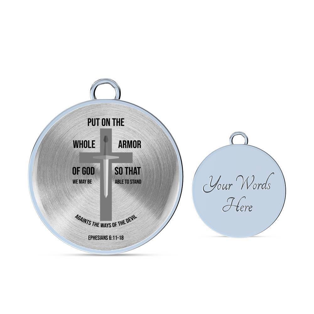 Armor of God Ephesians 6 Stainless Steel or 18k Gold Circle Bangle Bracelet - Express Your Love Gifts