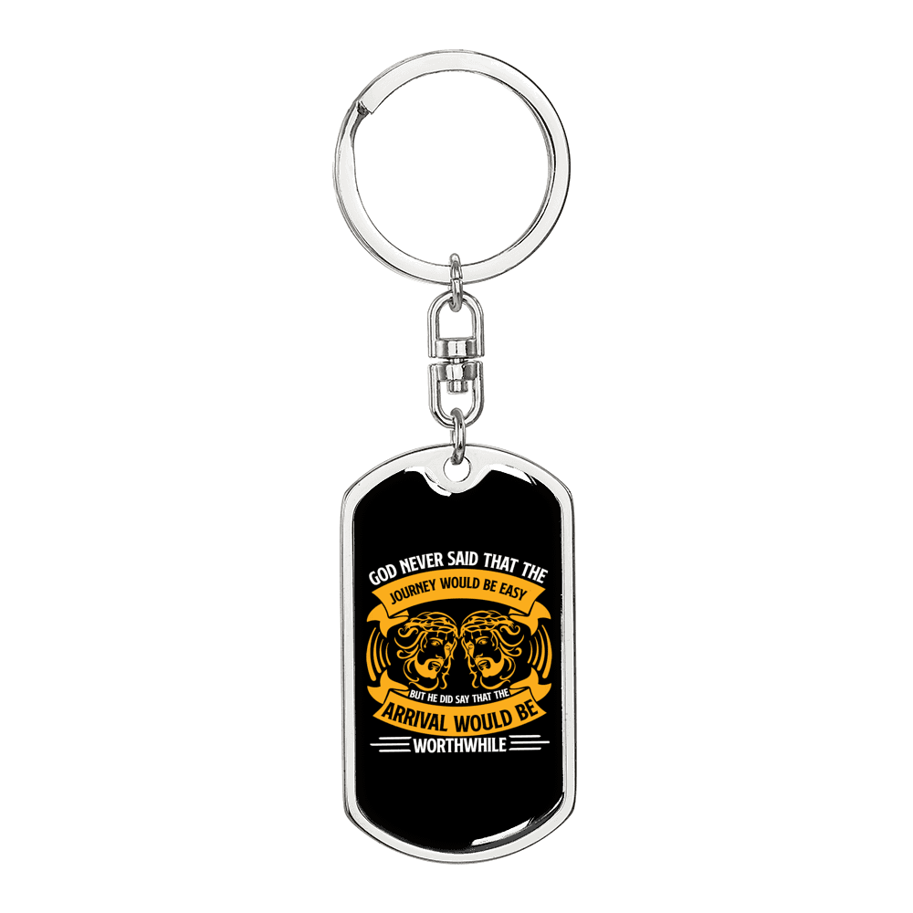 Arrival Worthwhile Keychain Stainless Steel or 18k Gold Dog Tag Keyring-Express Your Love Gifts