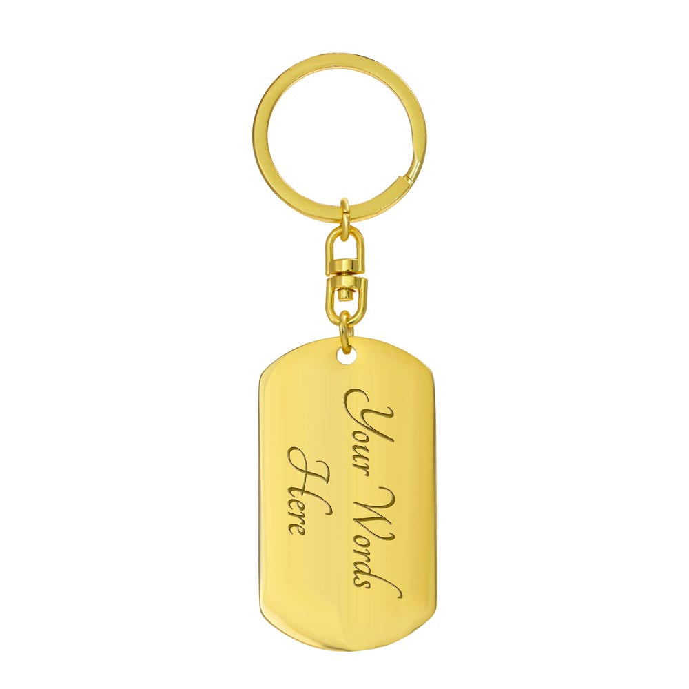 Psalm 23 German Bible Keychain Stainless Steel or 18k Gold Dog Tag-Express Your Love Gifts