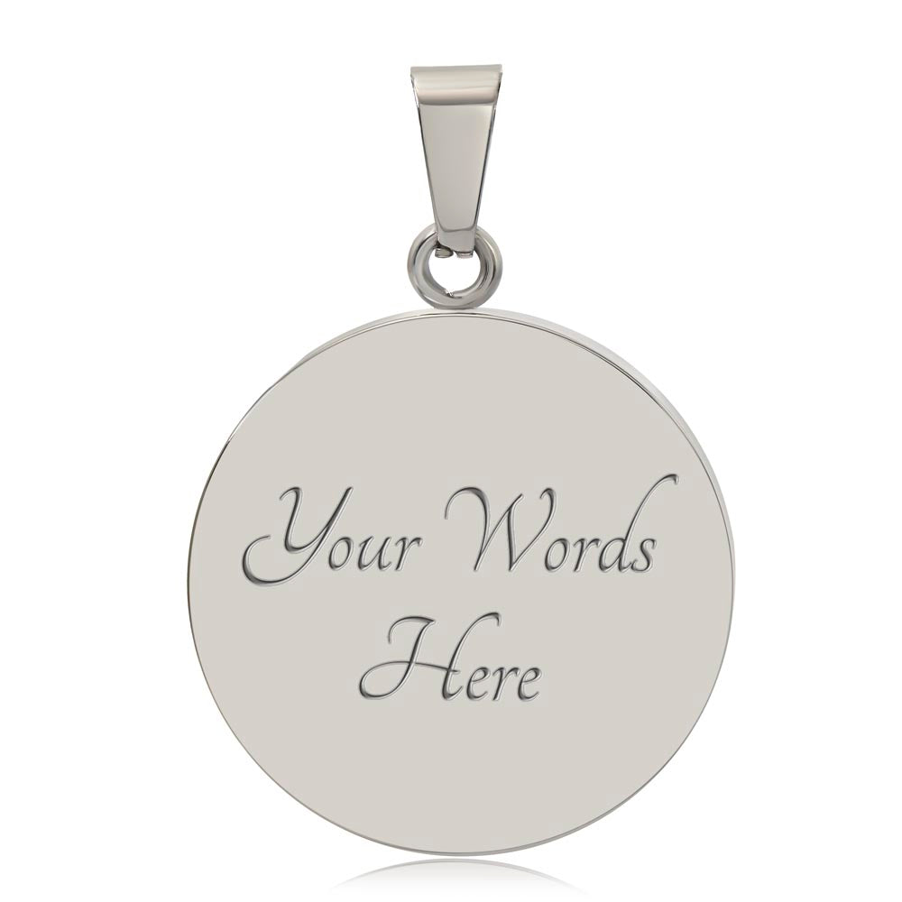 Jesus is King Matthew 28:18 Necklace Circle Pendant Stainless Steel or 18k Gold 18-22"-Express Your Love Gifts