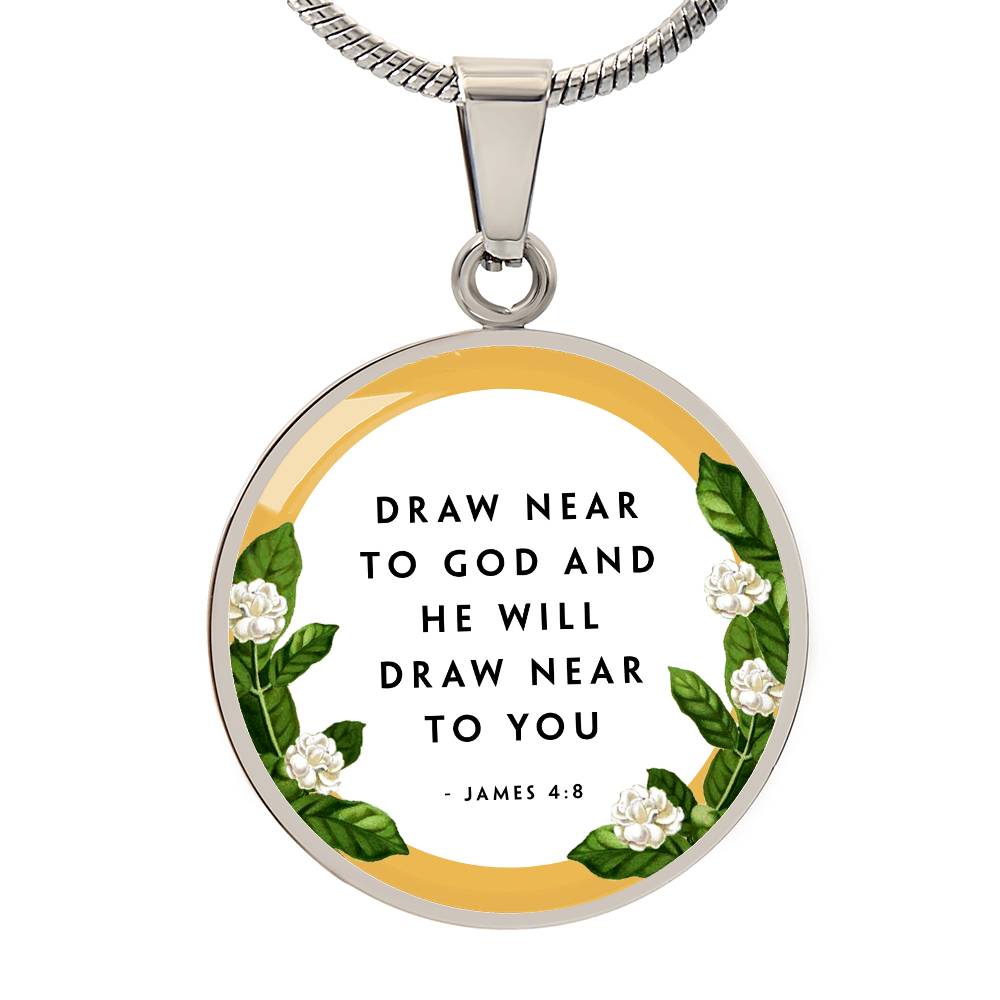 Faith Gift Circle Necklace Stainless Steel or 18k Gold 18-22"