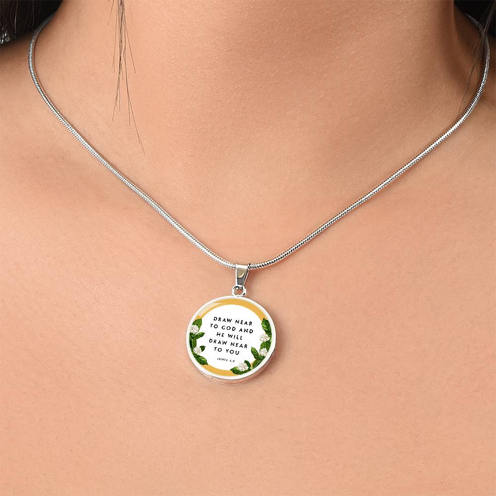 Faith Gift Circle Necklace Stainless Steel or 18k Gold 18-22"