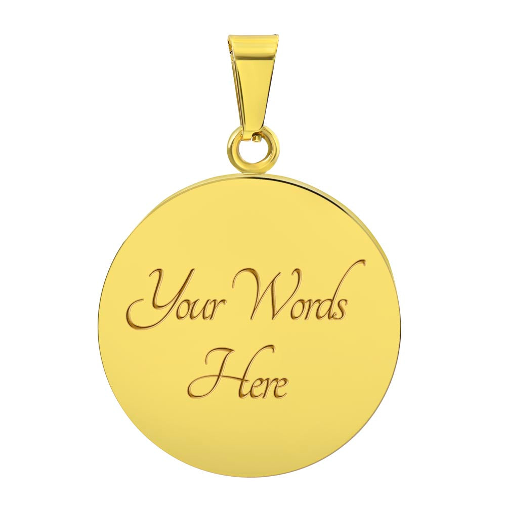 Jesus is King Matthew 28:18 Necklace Circle Pendant Stainless Steel or 18k Gold 18-22"-Express Your Love Gifts