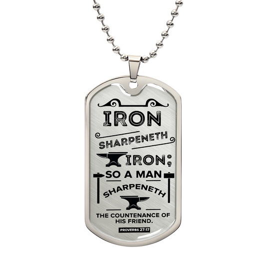 Friends Build One Another Necklace Stainless Steel or 18k Gold Dog Tag w 24"