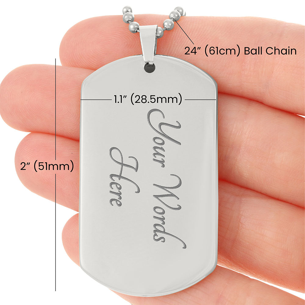 Psalm 91 Refuge Under His Wings Necklace Dog Tag Stainless Steel or 18k Gold w 24" Chain-Express Your Love Gifts