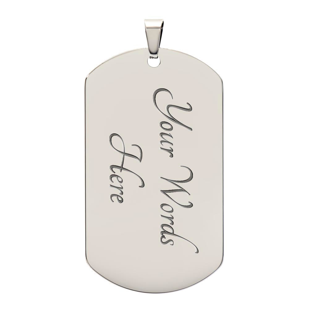 Man of God Pursuing 1 Timothy 6.11 Necklace Dog Tag Stainless Steel or 18k Gold w 24" Chain-Express Your Love Gifts