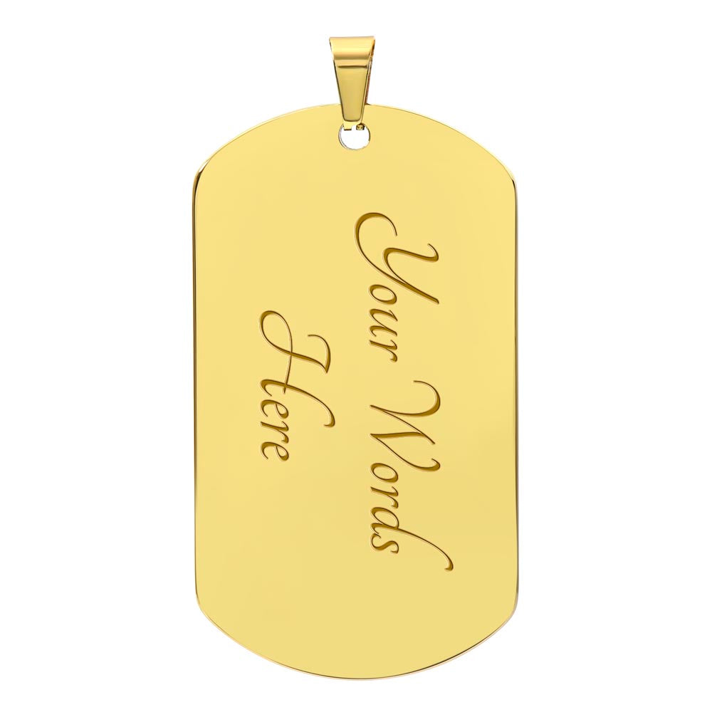 10 Commandments Spanish Clear Premium Stainless Steel or 18k Gold-Plated Dog Tag Necklace with 24" Chain