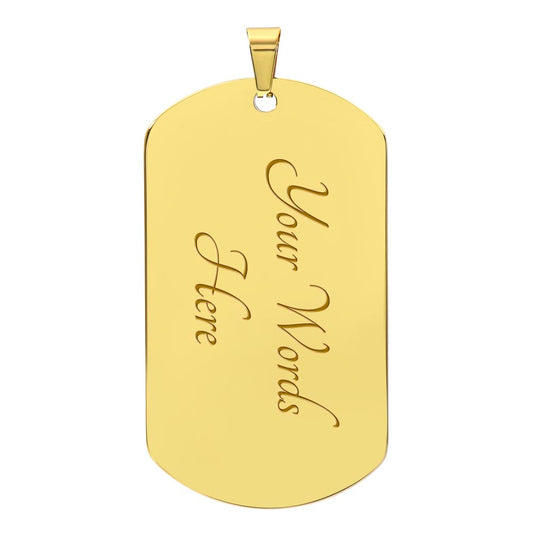 Psalm 23 English Premium Stainless Steel or 18k Gold Dog Tag Necklace with 24" Chain