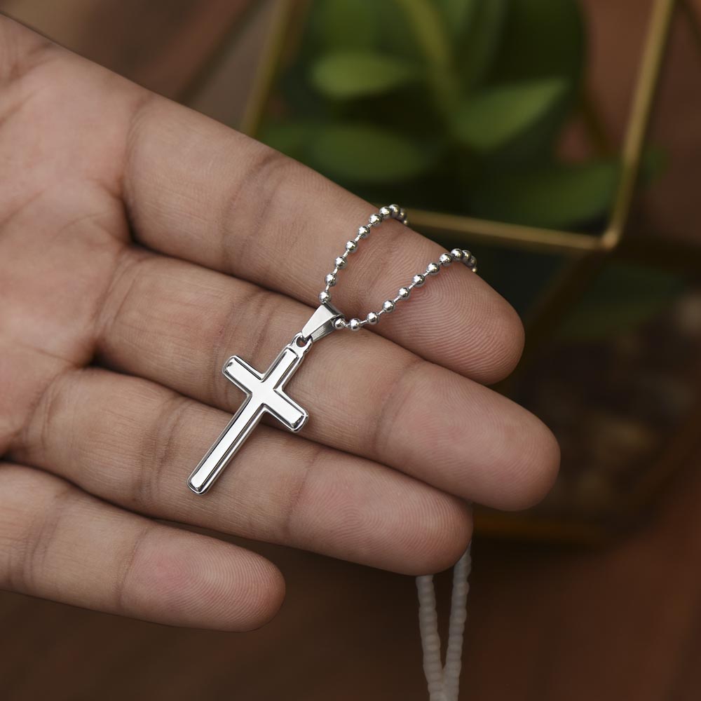 I Can Do All Things Philippians 4:13 Cross Necklace Message Card W Ball Chain Pendant