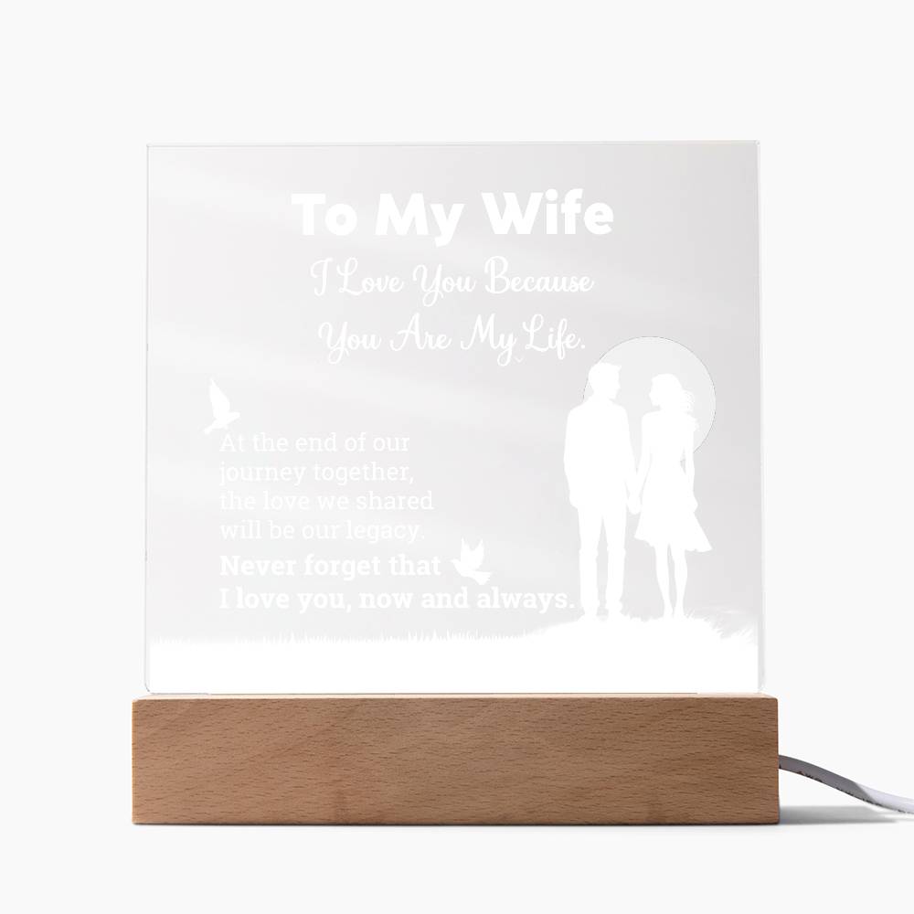 I Love You Because  Printed Square Shaped Acrylic Plaque