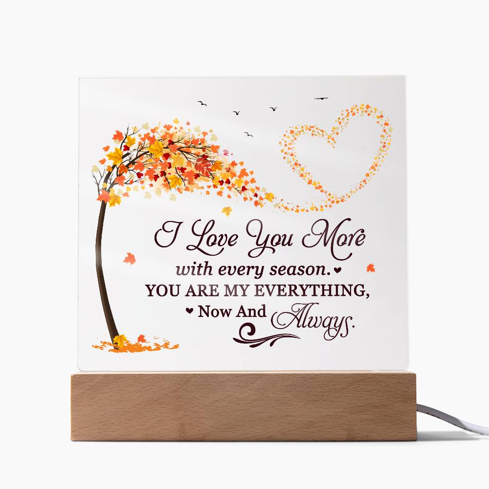 Love You More Printed Square Shaped Acrylic Plaque