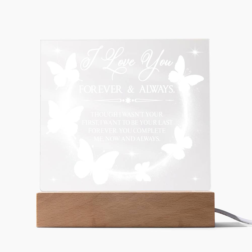 Butterfly Love Printed Square Shaped Acrylic Plaque