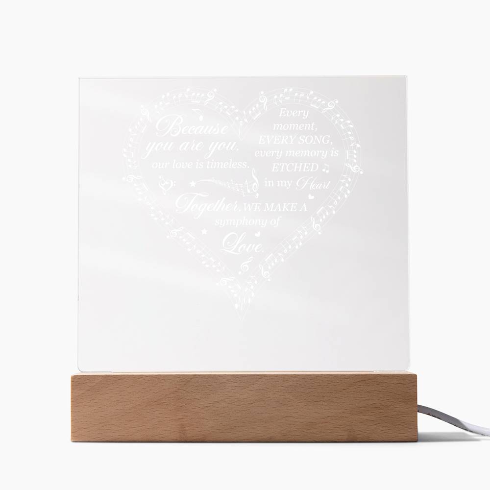 Symphony of Love Printed Square Shaped Acrylic Plaque