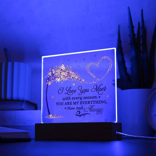 Love You More Printed Square Shaped Acrylic Plaque