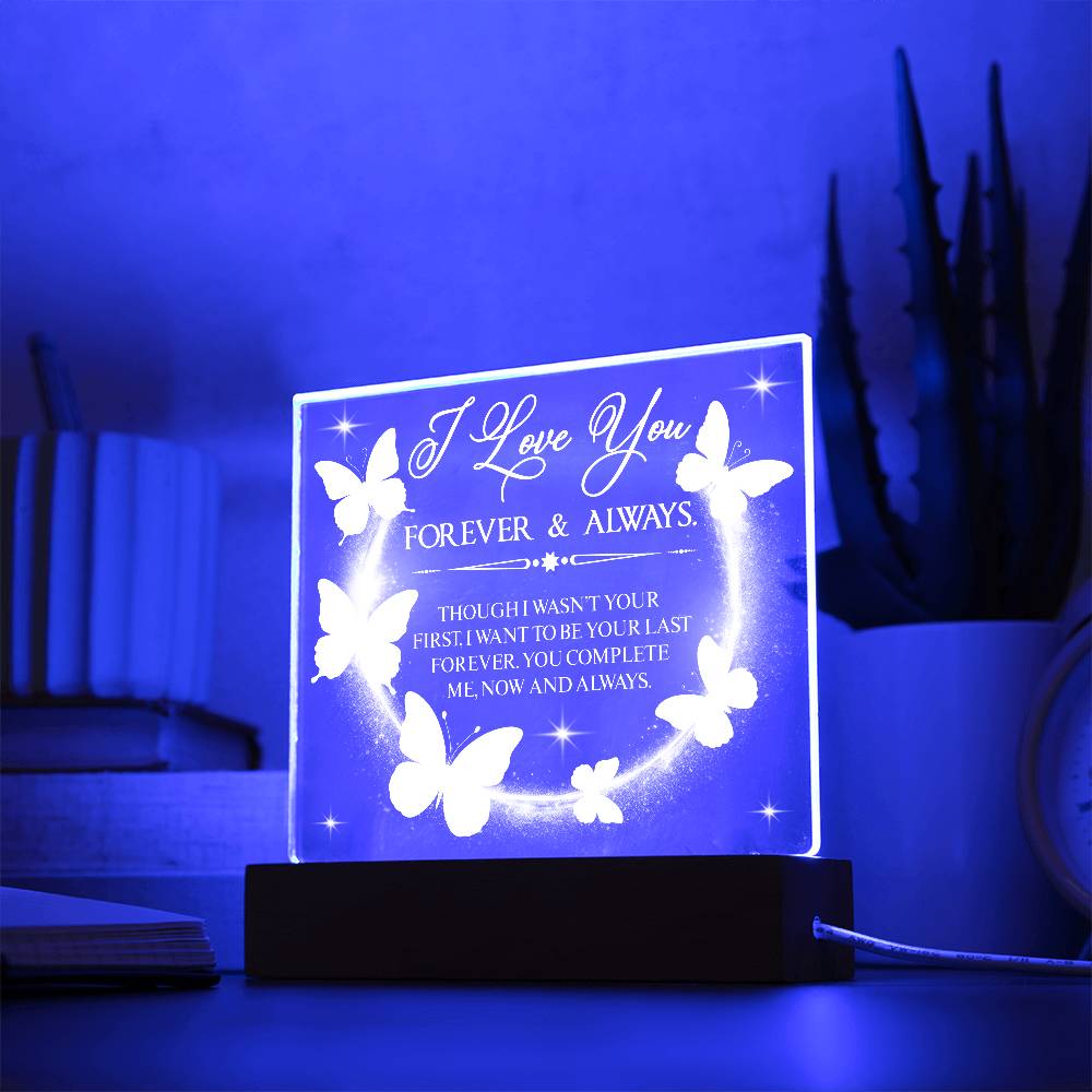 Butterfly Love Printed Square Shaped Acrylic Plaque