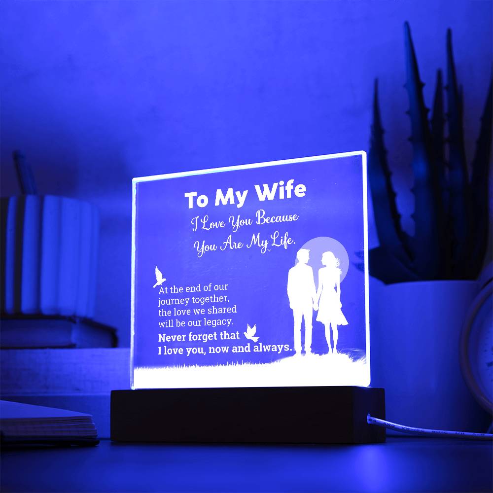 I Love You Because  Printed Square Shaped Acrylic Plaque