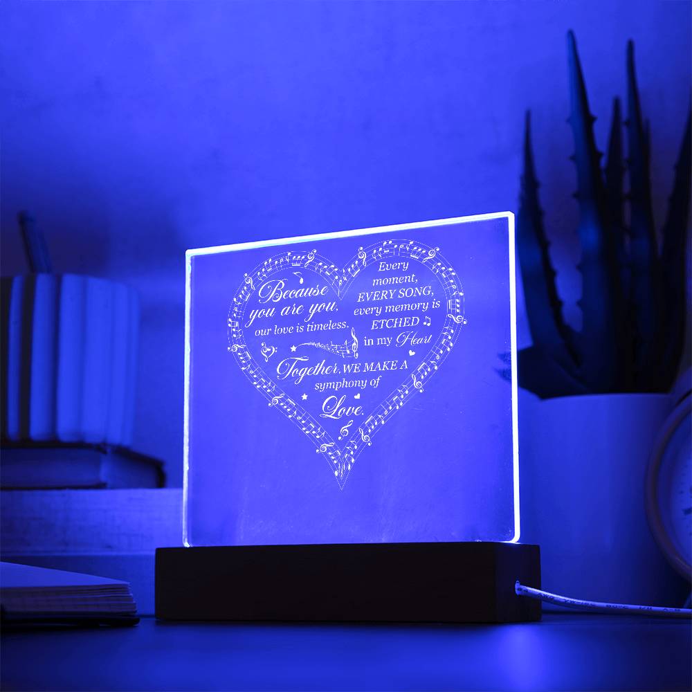 Symphony of Love Printed Square Shaped Acrylic Plaque