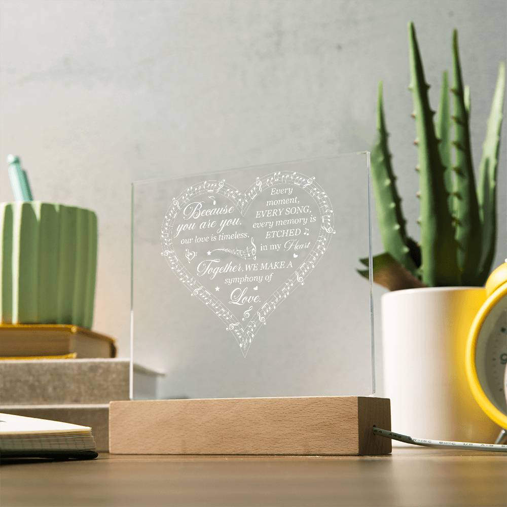 Symphony of Love Printed Square Shaped Acrylic Plaque