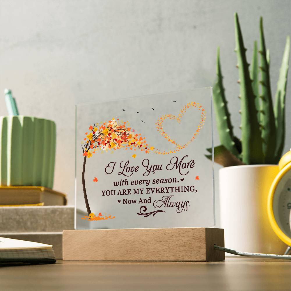 Love You More Printed Square Shaped Acrylic Plaque