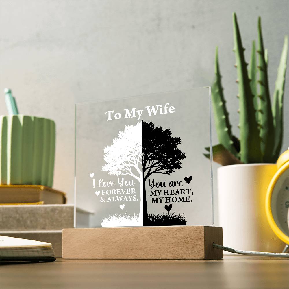 You Are My Heart Printed Square Shaped Acrylic Plaque