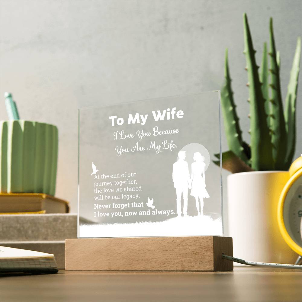 I Love You Because  Printed Square Shaped Acrylic Plaque