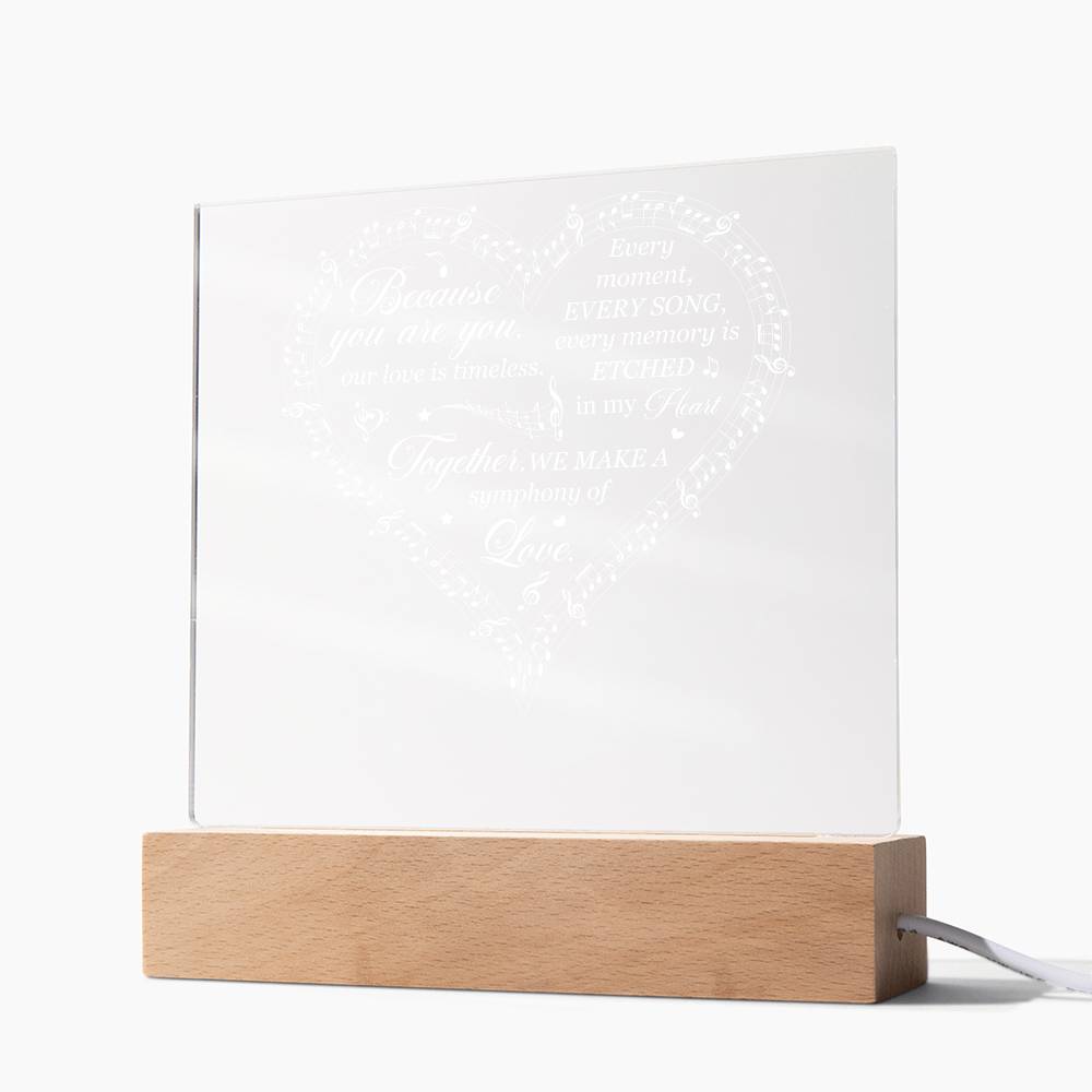 Symphony of Love Printed Square Shaped Acrylic Plaque