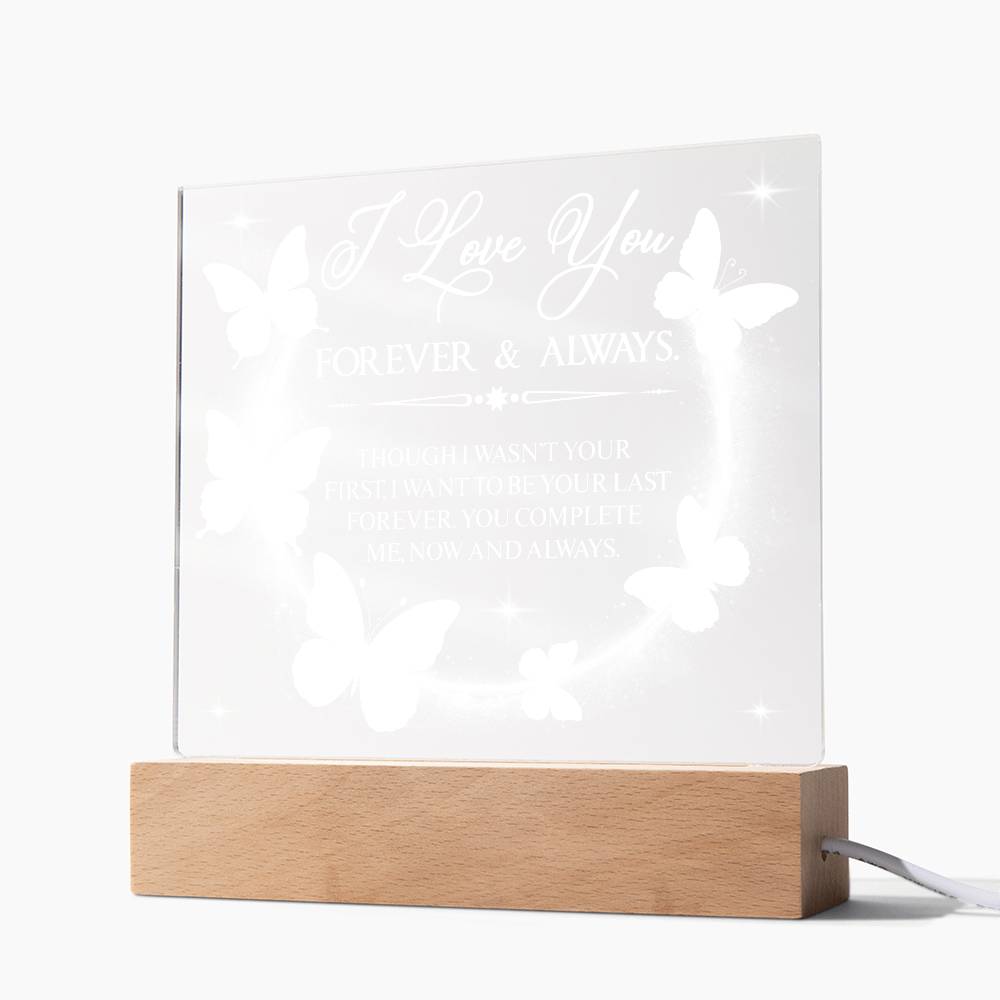 Butterfly Love Printed Square Shaped Acrylic Plaque