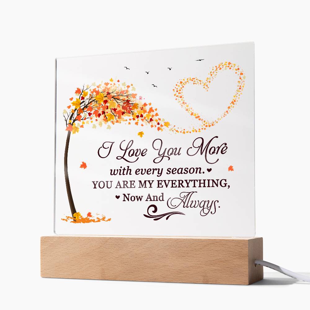 Love You More Printed Square Shaped Acrylic Plaque