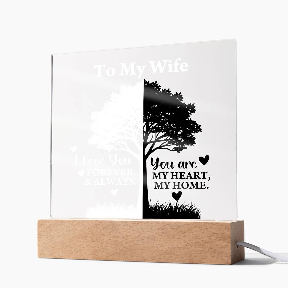 You Are My Heart Printed Square Shaped Acrylic Plaque