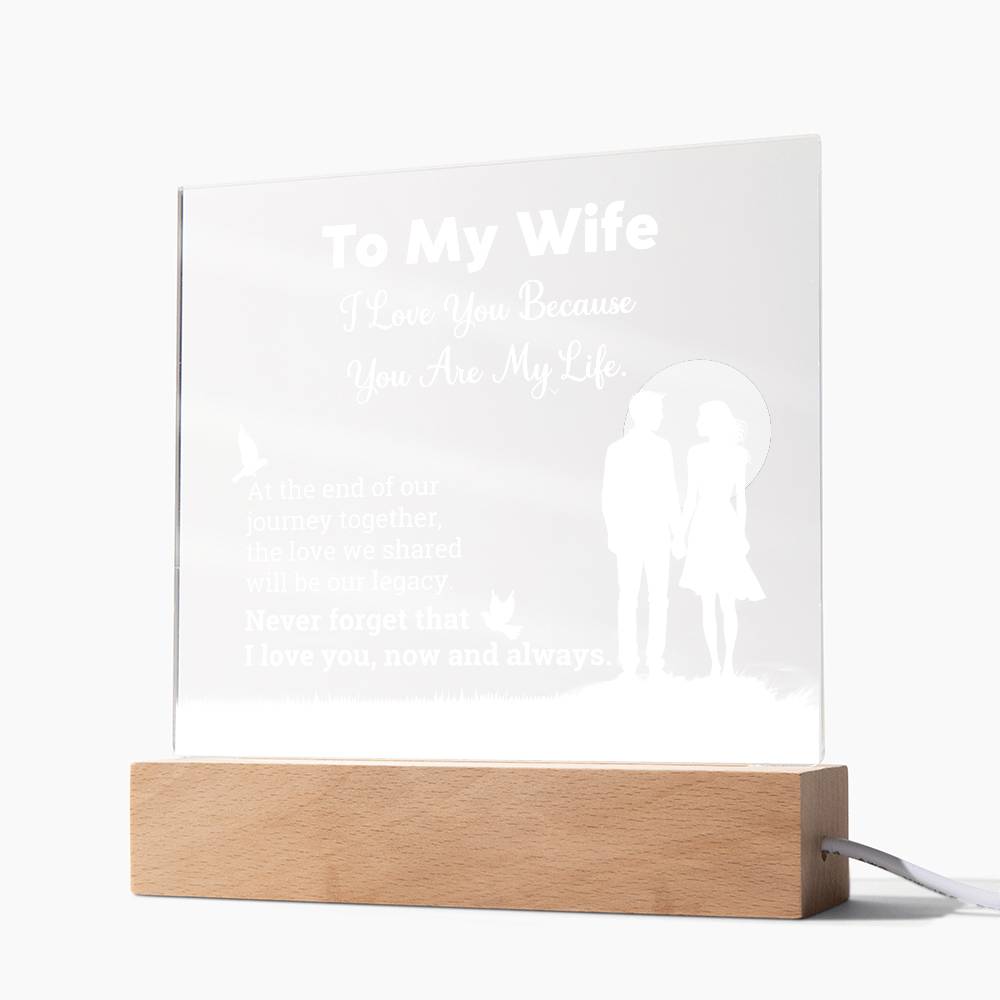 I Love You Because  Printed Square Shaped Acrylic Plaque