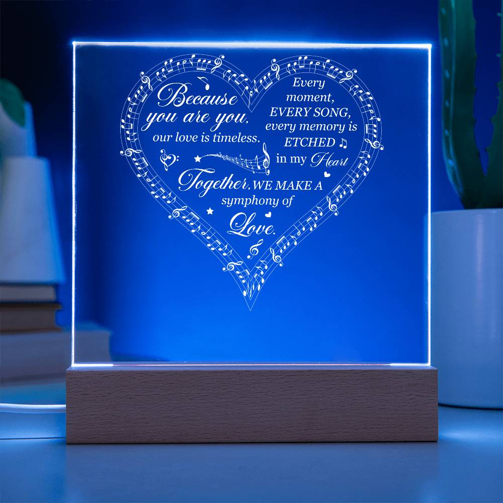 Symphony of Love Printed Square Shaped Acrylic Plaque