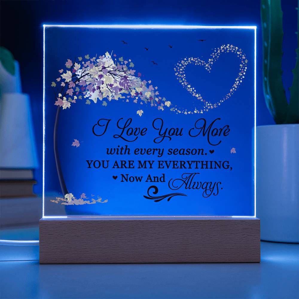 Love You More Printed Square Shaped Acrylic Plaque